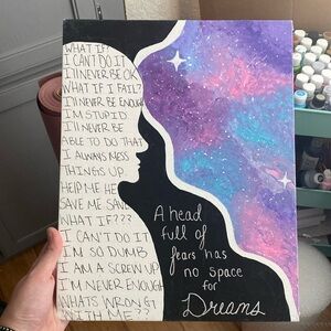 Abstract Galaxy Silhouette Inspirational Canvas Art